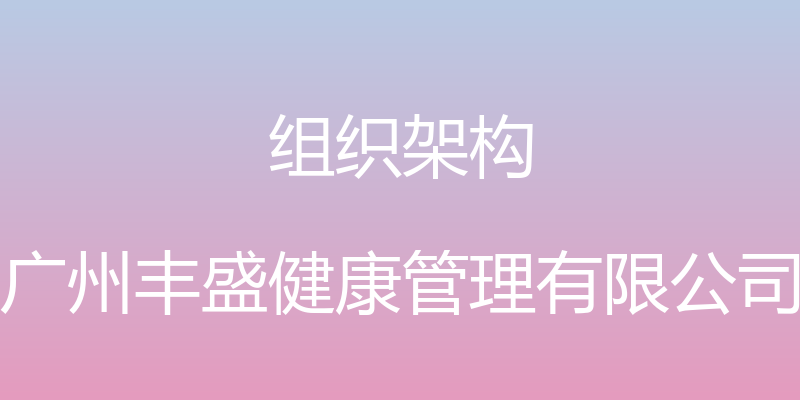 组织架构 - 广州丰盛健康管理有限公司